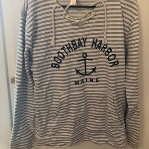 Boothbay Harbor ME Striped Sweatshirt